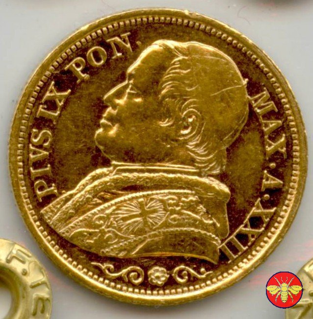 20 lire Pio IX 1866/1870 1868 (Roma)