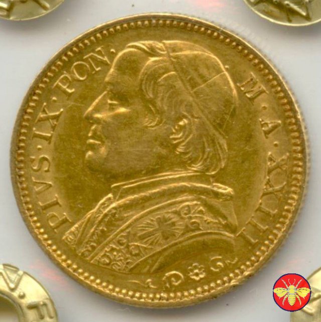 20 lire Pio IX 1866/1870 1868 (Roma)
