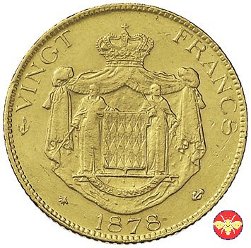 Monaco 20 Franchi Carlo III 1878/79 1878 (Parigi)