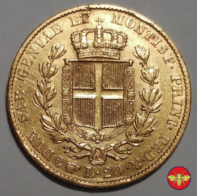 20 lire Regno di Sardegna Carlo Alberto 1839 (Torino)