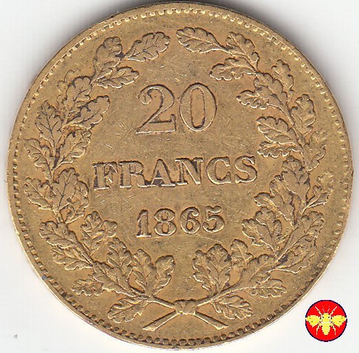 20 Franchi Leopoldo I 1864/1865 1865 (Bruxelles)