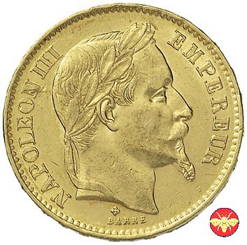 20 Franchi Napoleone III 1861/1870 1867 (Strasburgo)