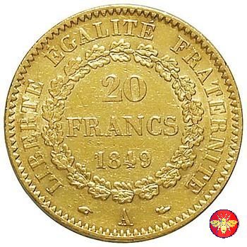 20 Franchi seconda Repubblica Francese 1848/49 1849 (Parigi)