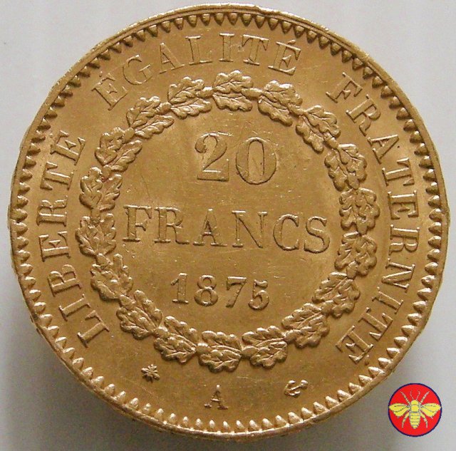 20 Franchi terza Repubblica Francese 1871/98 1875 (Parigi)