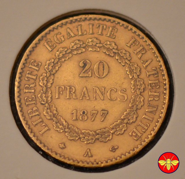 20 Franchi terza Repubblica Francese 1871/98 1877 (Parigi)