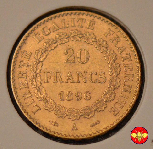 20 Franchi terza Repubblica Francese 1871/98 1896 (Parigi)