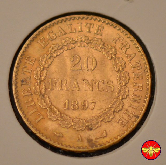 20 Franchi terza Repubblica Francese 1871/98 1897 (Parigi)