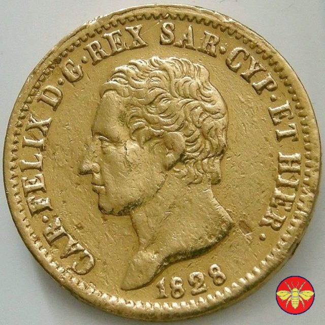 20 lire Marengo Carlo Felice 1828 (Torino)