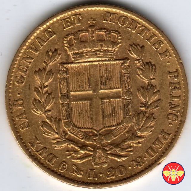 20 lire Regno di Sardegna Carlo Alberto 1836 (Genova)