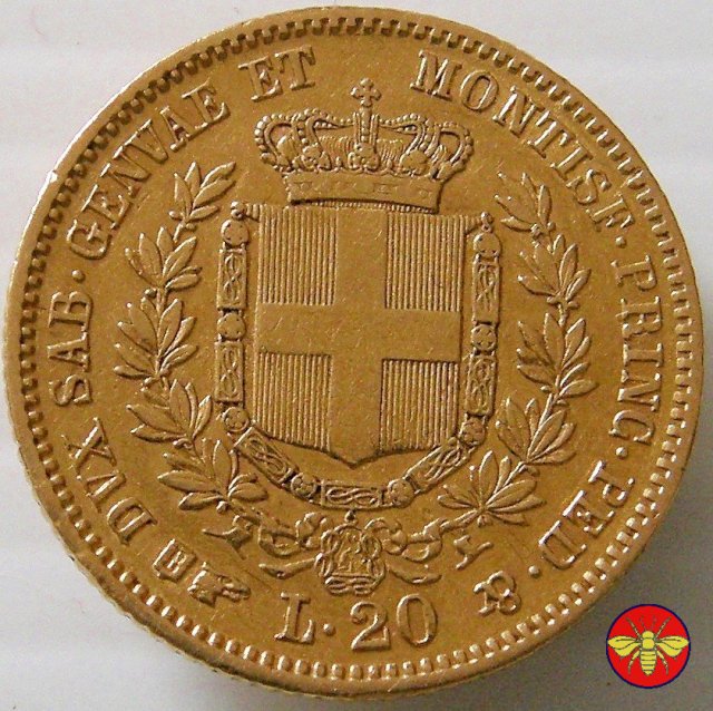 20 lire Vitt. Emanuele II Re di Sardegna 1850/1861 1855 (Torino)