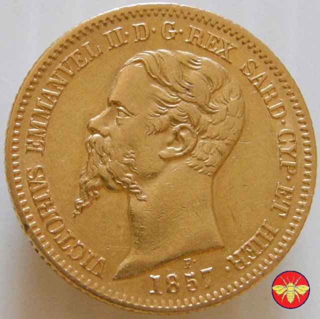 20 lire Vitt. Emanuele II Re di Sardegna 1850/1861 1857 (Torino)