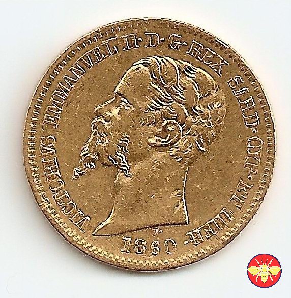 20 lire Vitt. Emanuele II Re di Sardegna 1850/1861 1860 (Genova)