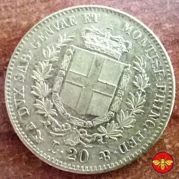 20 lire Vitt. Emanuele II Re di Sardegna 1850/1861 1860 (Genova)