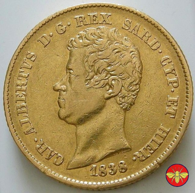 20 lire Regno di Sardegna Carlo Alberto 1838 (Genova)