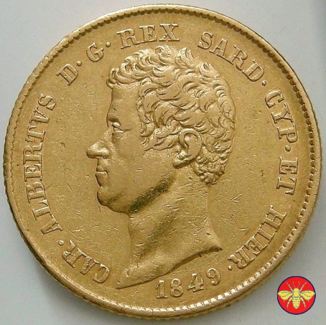 20 lire Regno di Sardegna Carlo Alberto 1849 (Genova)