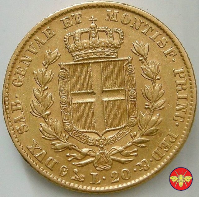 20 lire Regno di Sardegna Carlo Alberto 1849 (Genova)