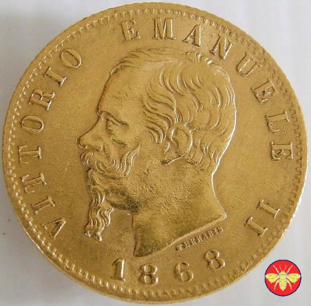 20 lire Vitt. Emanuele II Regno d'Italia 1861/78 1868 (Torino)