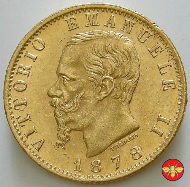 20 lire Vitt. Emanuele II Regno d'Italia 1861/78 1878 (Roma)