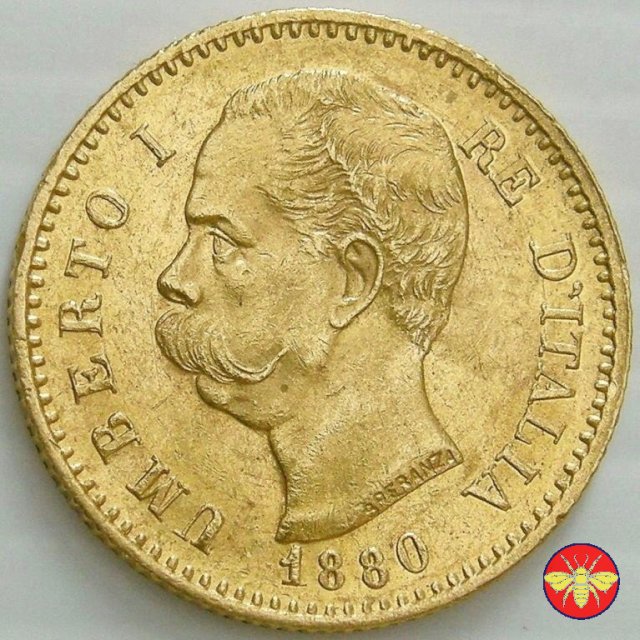 20 lire Umberto I 1879/1897 1880 (Roma)