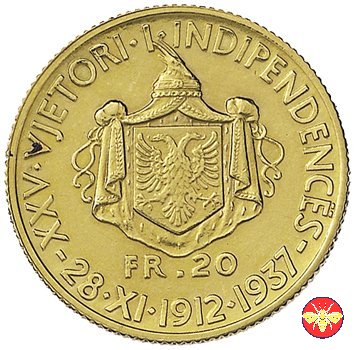 Albania 20 franchi Zog I 1937 (Roma)