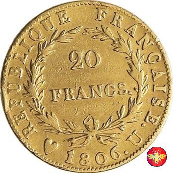 Francia Napoleone I Imperatore 20 Franchi 1806 (Torino)