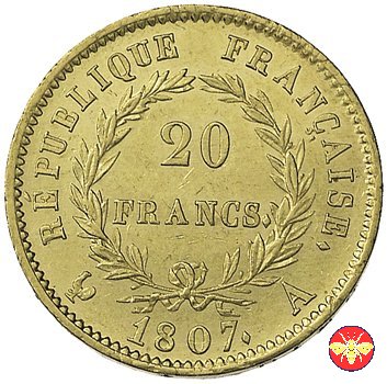 Francia Napoleone I Imperatore 20 Franchi 1807 (Parigi)