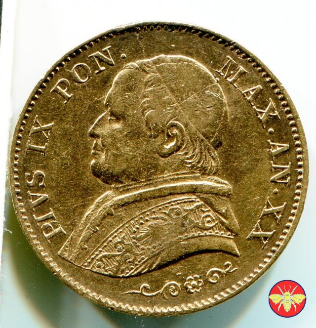 20 lire Pio IX 1866/1870 1866 (Roma)