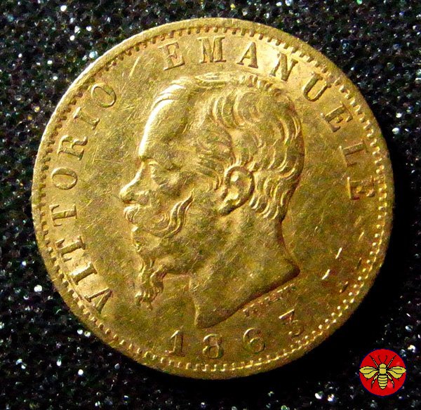 20 lire Vitt. Emanuele II Regno d'Italia 1861/78 1863 (Torino)