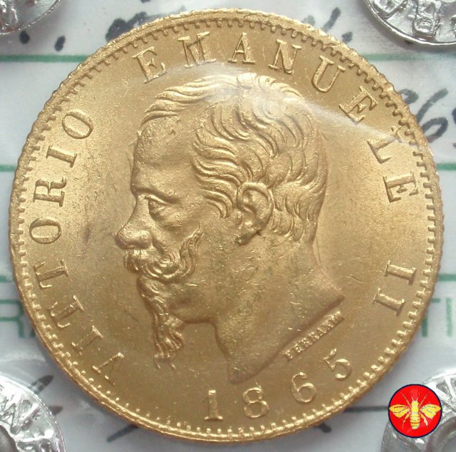 20 lire Vitt. Emanuele II Regno d'Italia 1861/78 1865 (Torino)