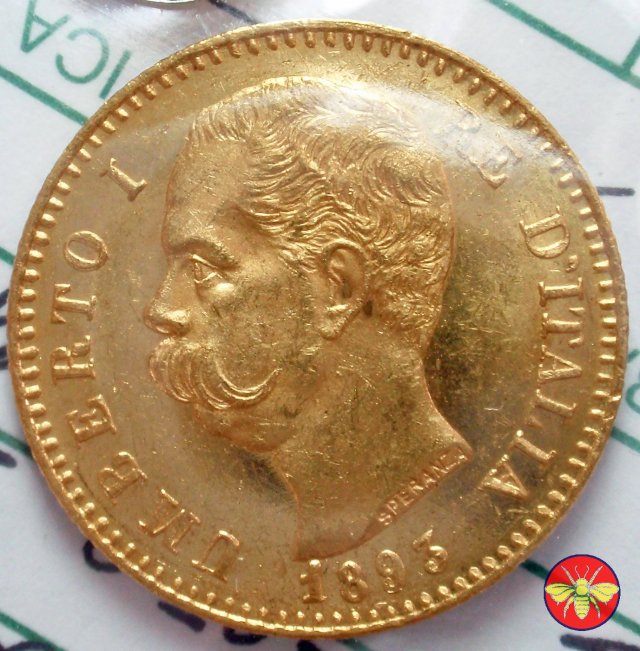 20 lire Umberto I 1879/1897 1893 (Roma)