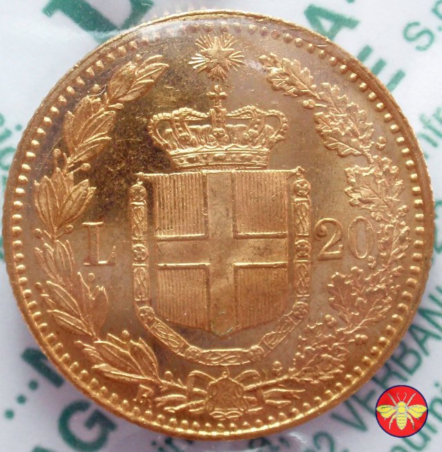 20 lire Umberto I 1879/1897 1893 (Roma)