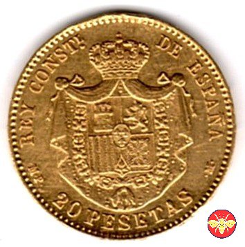 20 Pesetas Spagna 20 Pesetas Alfonso XIII 1890 (Madrid)