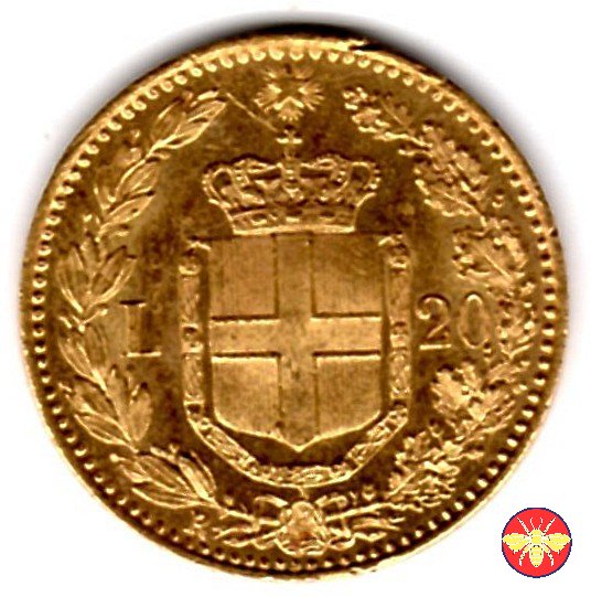 20 lire Umberto I 1879/1897 1893 (Roma)