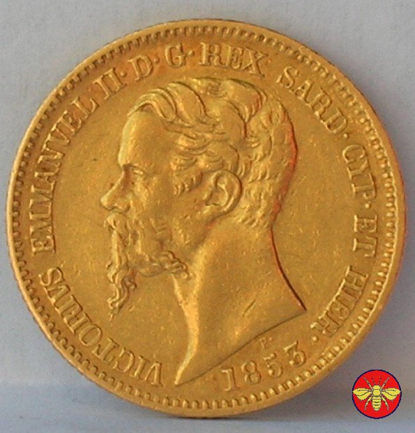 20 lire Vitt. Emanuele II Re di Sardegna 1850/1861 1853 (Genova)