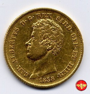 20 lire Regno di Sardegna Carlo Alberto 1838 (Torino)