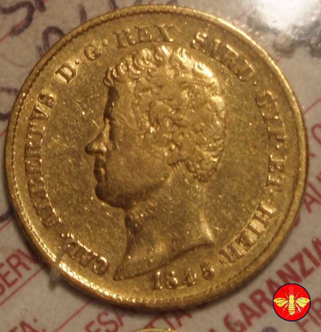 20 lire Regno di Sardegna Carlo Alberto 1845 (Genova)