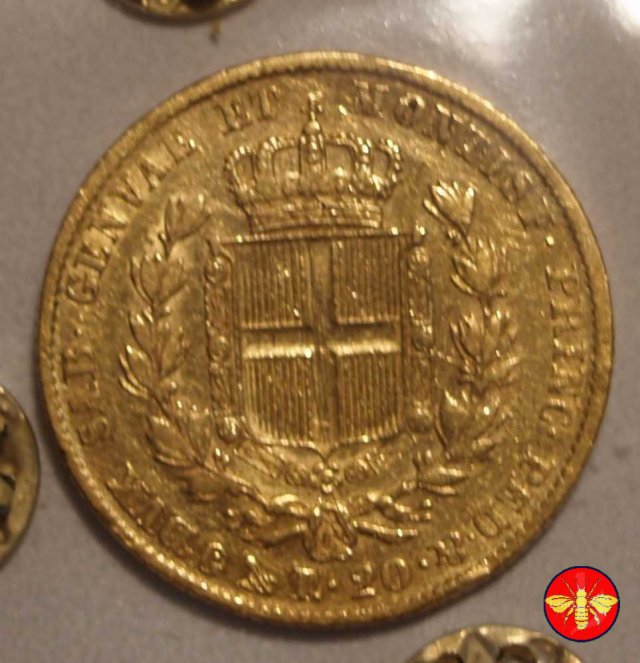 20 lire Regno di Sardegna Carlo Alberto 1845 (Genova)