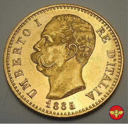 20 lire Umberto I 1879/1897 1885 (Roma)