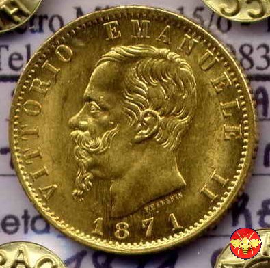 20 lire Vitt. Emanuele II Regno d'Italia 1861/78 1871 (Roma)