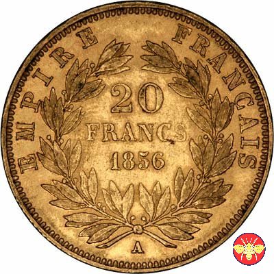 20 Franchi Francia Napoleone III 1853/1860 1856 (Parigi)