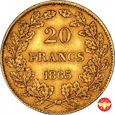 20 Franchi Leopoldo I 1864/1865 1865 (Bruxelles)