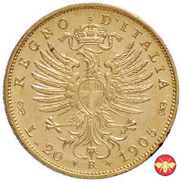 20 lire Aquila Sabauda 1905 (Roma)