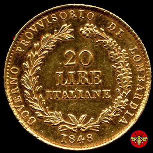 20 lire Governo Provvisorio di Lombardia 1848 1848 (Milano)