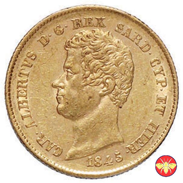 20 lire Regno di Sardegna Carlo Alberto 1845 (Genova)