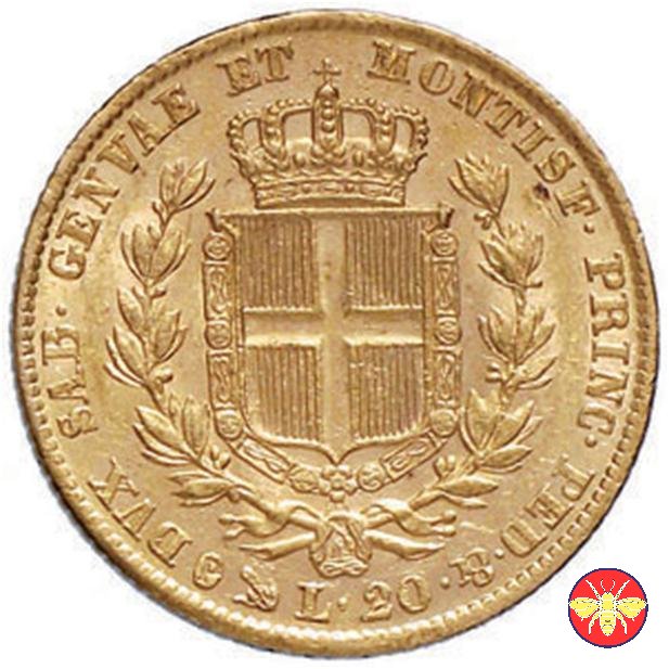 20 lire Regno di Sardegna Carlo Alberto 1845 (Genova)