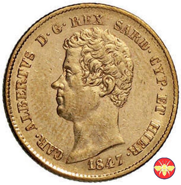 20 lire Regno di Sardegna Carlo Alberto 1847 (Torino)