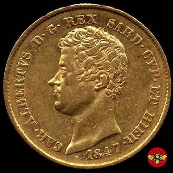 20 lire Regno di Sardegna Carlo Alberto 1847 (Torino)