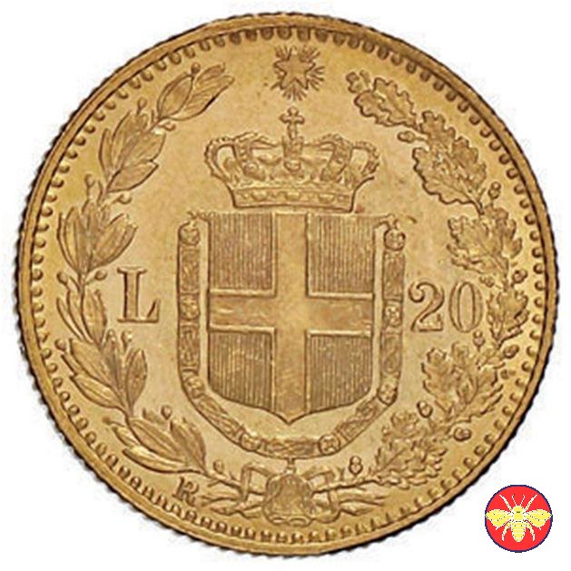 20 lire Umberto I 1879/1897 1884 (Roma)