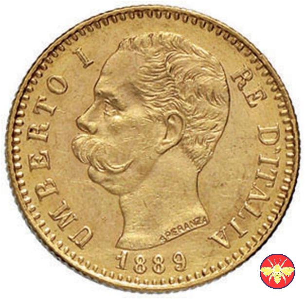 20 lire Umberto I 1879/1897 1889 (Roma)