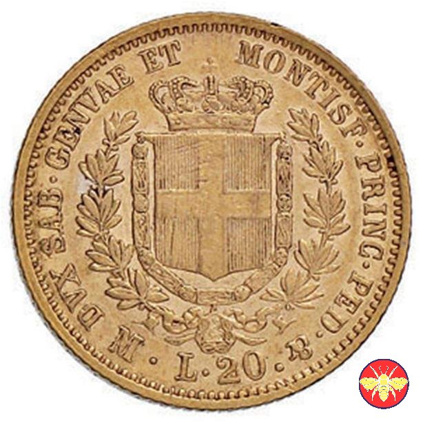 20 lire Vitt. Emanuele II Re di Sardegna 1850/1861 1860 (Milano)